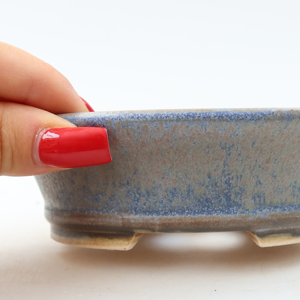Vaso da bonsai in ceramica 13 x 11,5 x 4 cm, colore blu