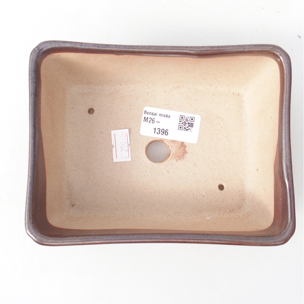 Ciotola per bonsai in ceramica 15,5 x 11,5 x 6 cm, marrone