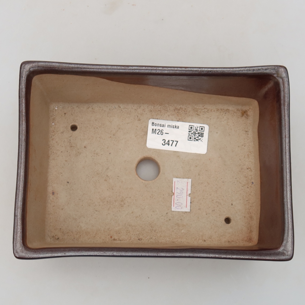 Vaso da bonsai in ceramica 16 x 11,5 x 5,5 cm, colore marrone