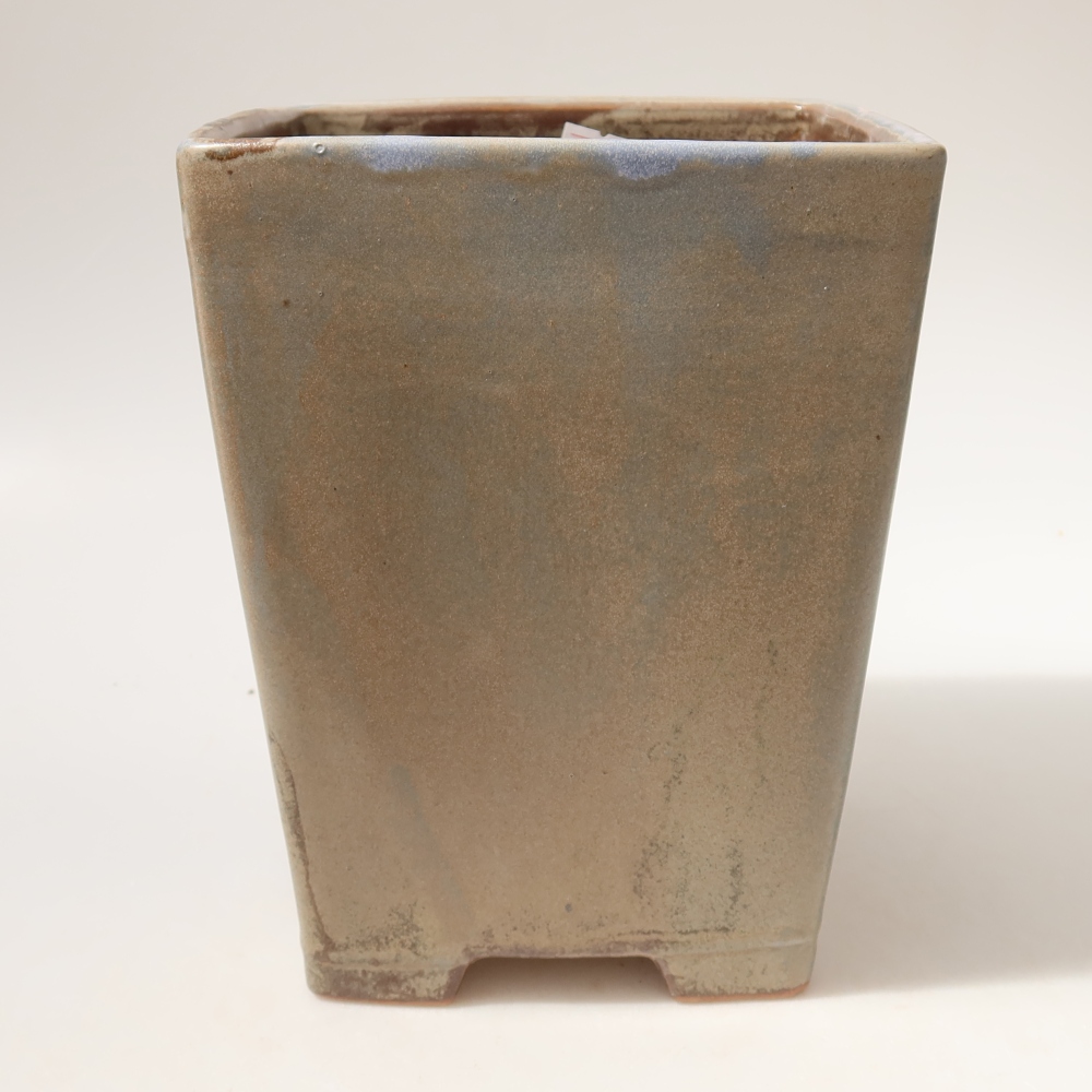 Vaso da bonsai in ceramica 15 x 15 x 19,5 cm, colore marrone-blu