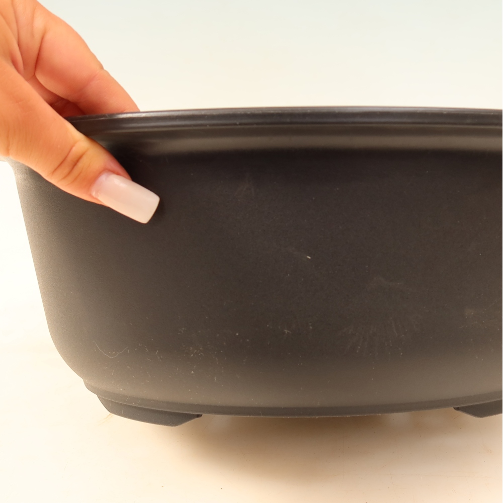 Vaso per bonsai in plastica MP-29 nero - 31,5 x 24 x 12 cm