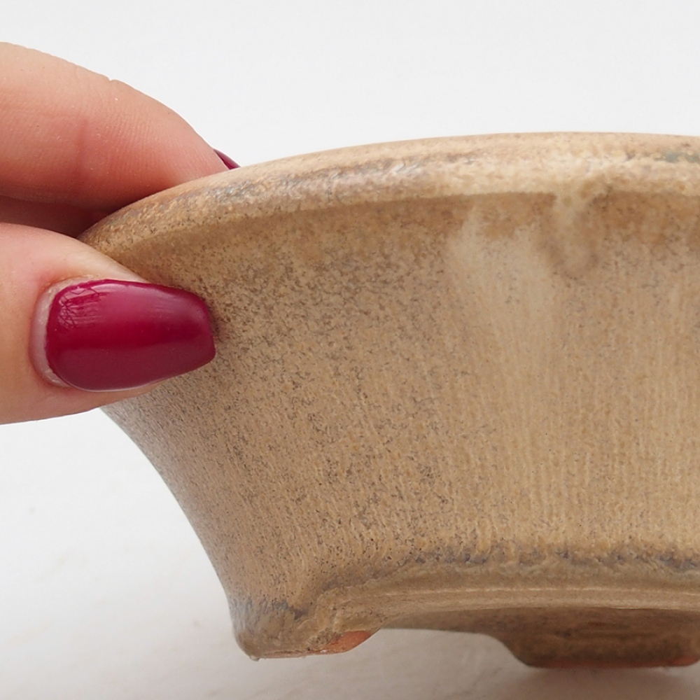 Ciotola bonsai in ceramica 13,5 x 13,5 x 4,5 cm, colore beige