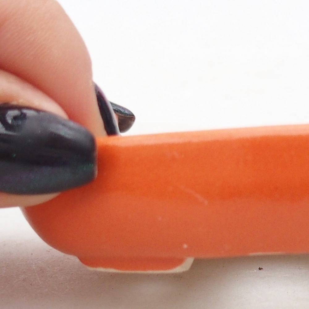 Ciotola per mini bonsai 7,5 x 6 x 2 cm, arancione