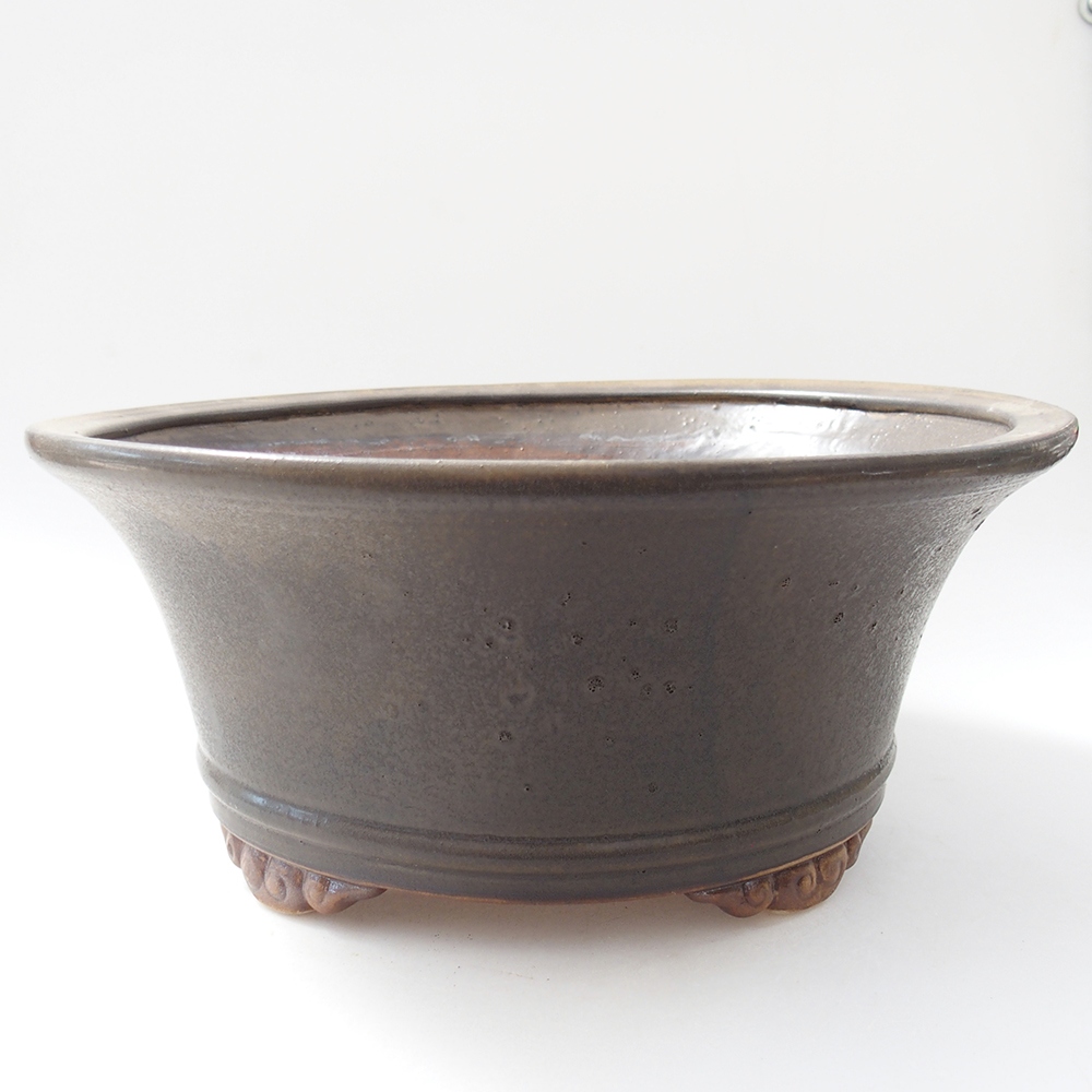 Ciotola per bonsai in ceramica 29 x 29 x 12 cm, marrone