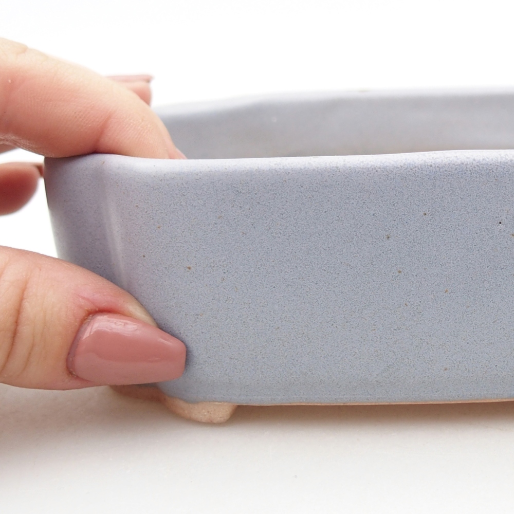 Ciotola per bonsai in ceramica 15,5 x 11,5 x 4 cm, colore blu