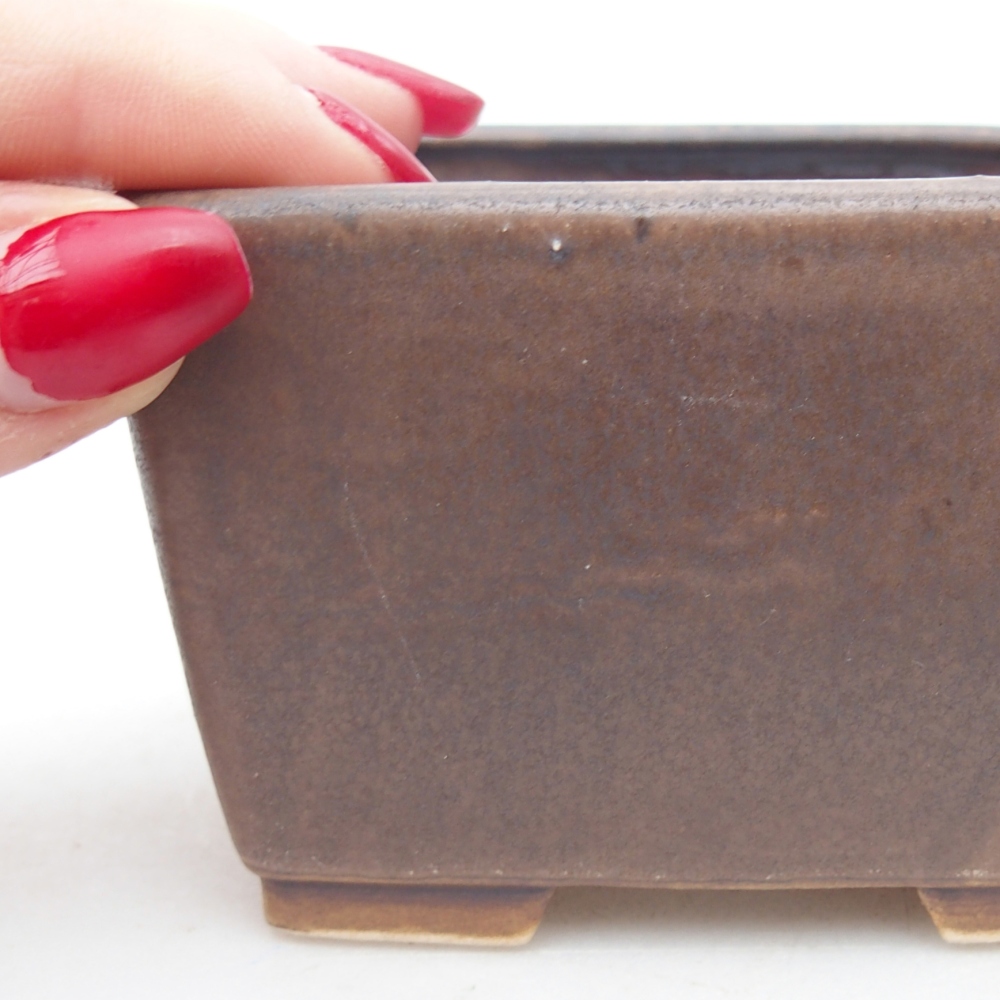 Ciotola per bonsai in ceramica 8,5 x 8,5 x 5,5 cm, marrone