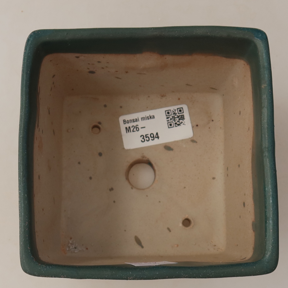 Vaso da bonsai in ceramica 11,5 x 11,5 x 9 cm, colore blu