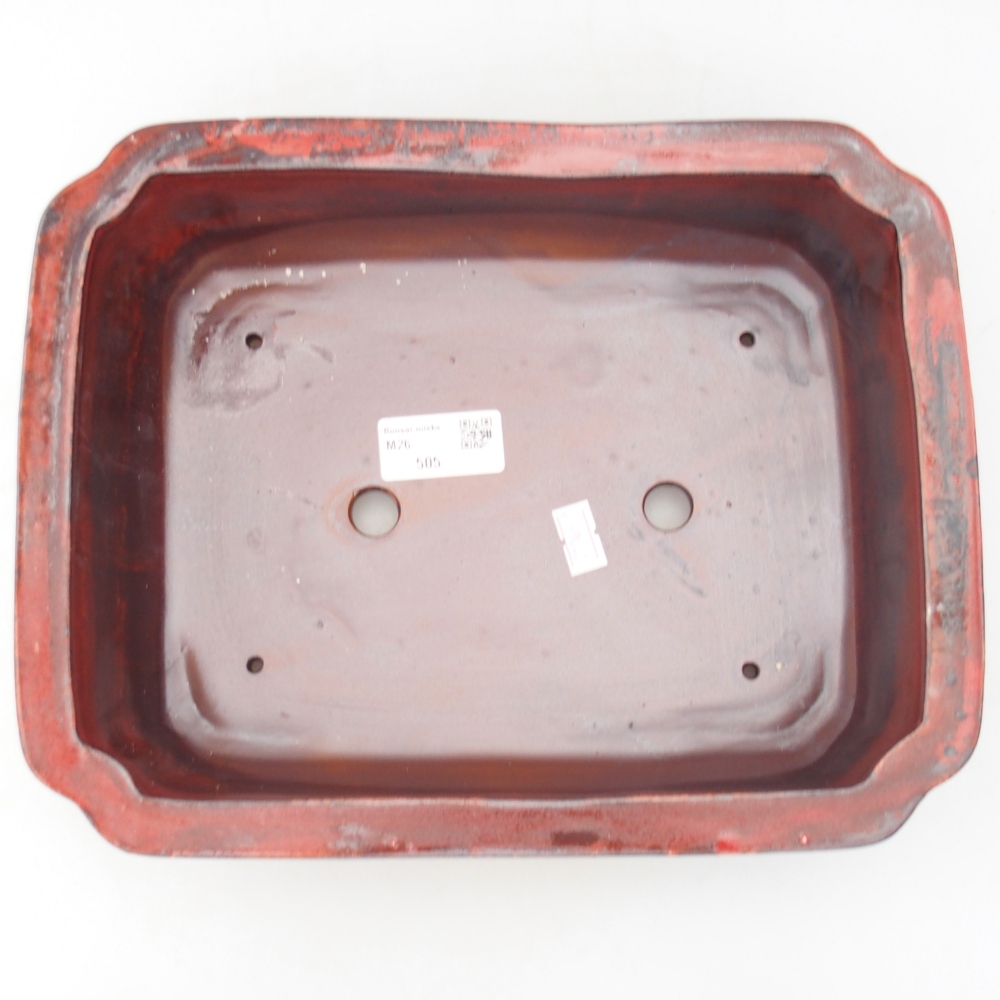 Ciotola bonsai in ceramica 28 x 22 x 7 cm, colore rosso