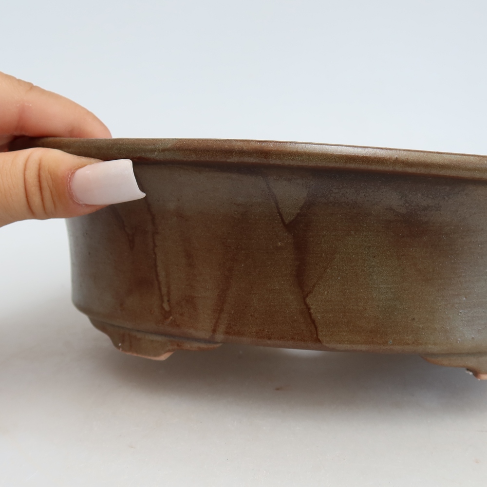 Vaso da bonsai in ceramica 22 x 17,5 x 6,5 cm, colore marrone