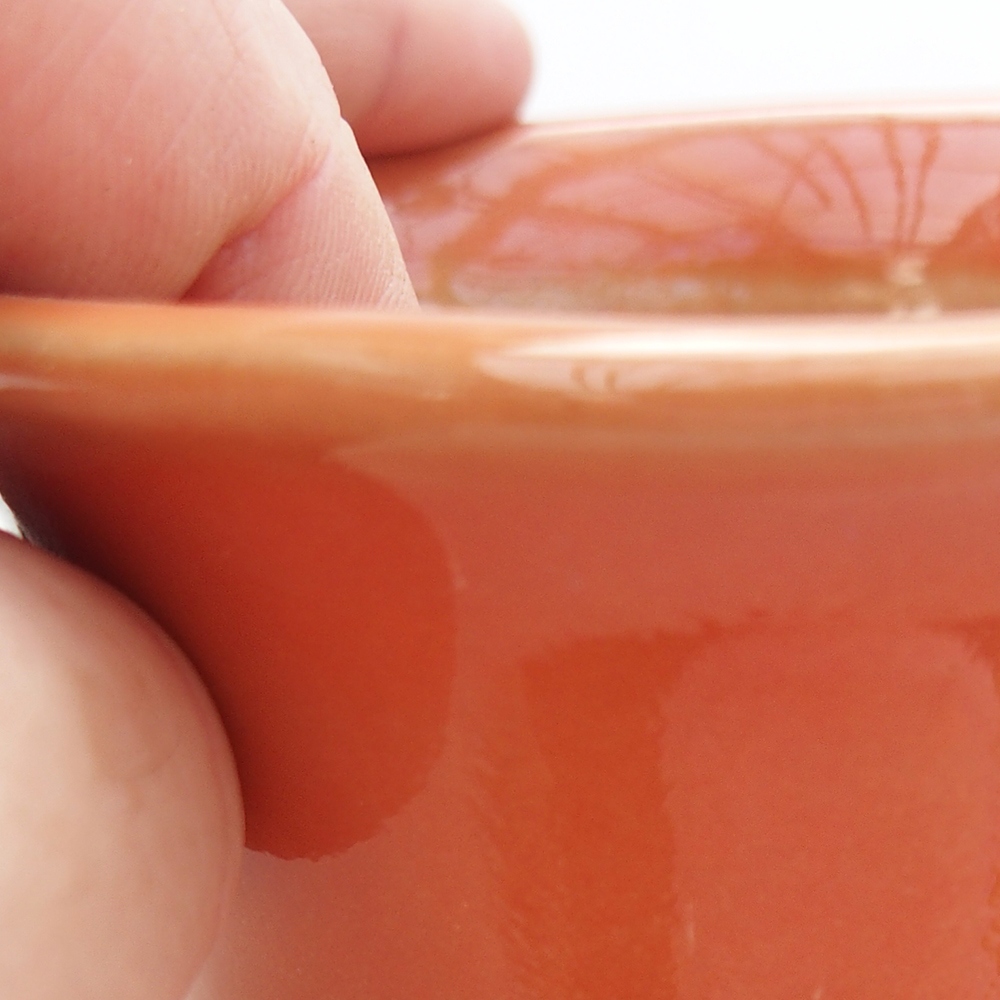 Ciotola bonsai in ceramica 9 x 9 x 5 cm, arancione