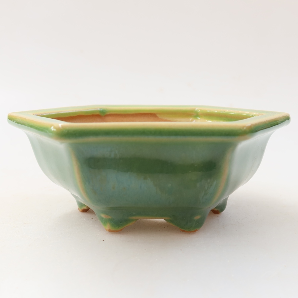 Ciotola per bonsai in ceramica 12 x 10,5 x 4,5 cm, verde