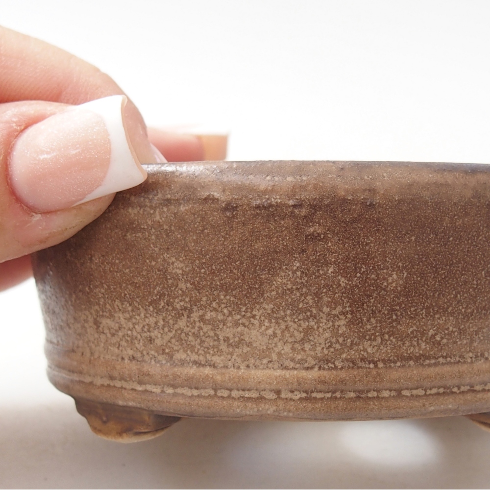 Ciotola per bonsai in ceramica 9 x 9 x 3,5 cm, marrone