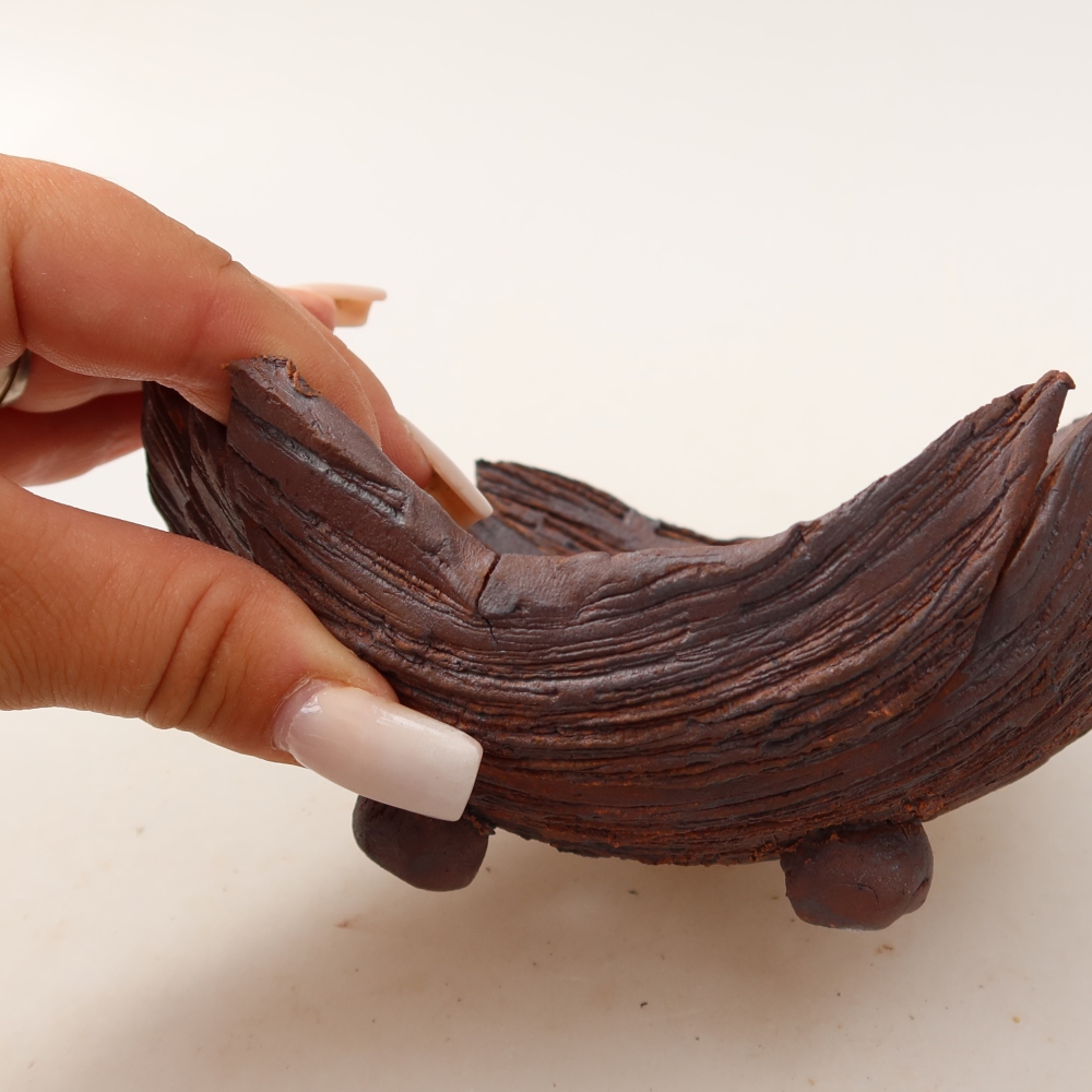 Conchiglia in ceramica  15 x 11 x 7,5 cm, colore marrone