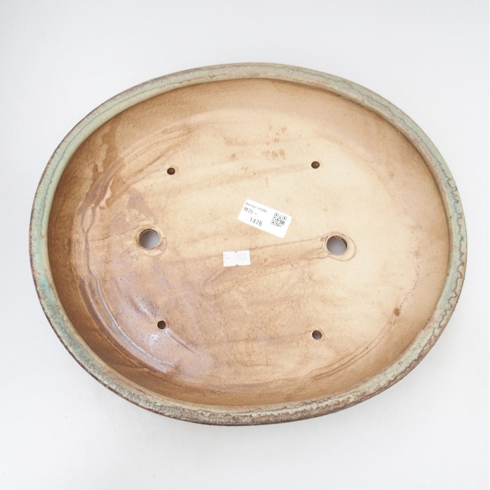 Ciotola per bonsai in ceramica 31,5 x 27,5 x 6 cm, verde