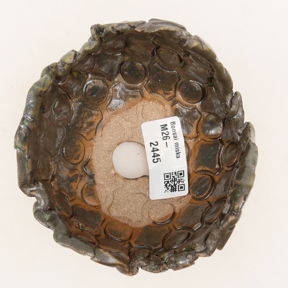 Guscio in ceramica  10,5 x 10 x 7,5 cm, colore verde-marrone