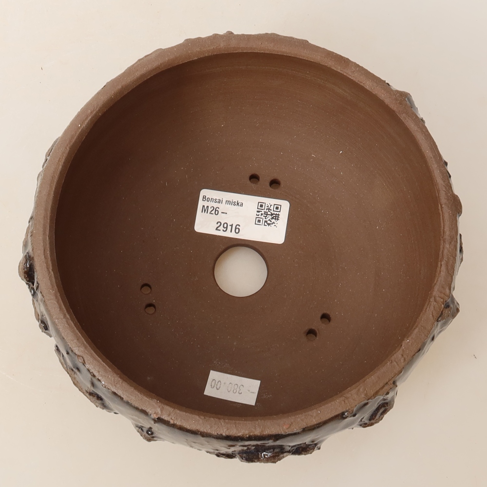 Vaso da bonsai in ceramica 16 x 16 x 8 cm, colore marrone