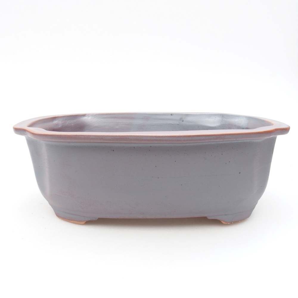 Ciotola bonsai in ceramica 22,5 x 17,5 x 7,5 cm, colore metallo