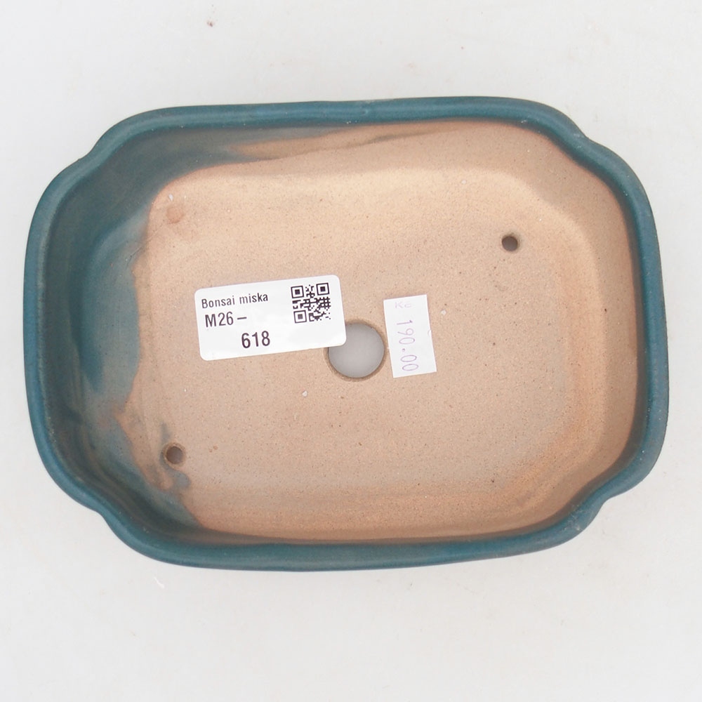 Ciotola bonsai in ceramica 16 x 11,5 x 4,5 cm, colore blu