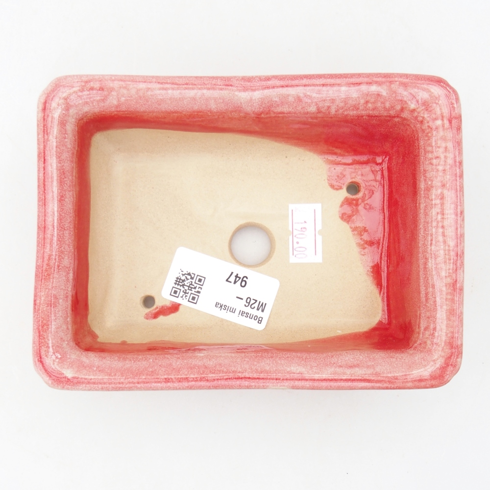 Ciotola per bonsai in ceramica 13,5 x 10 x 4 cm, colore rosso
