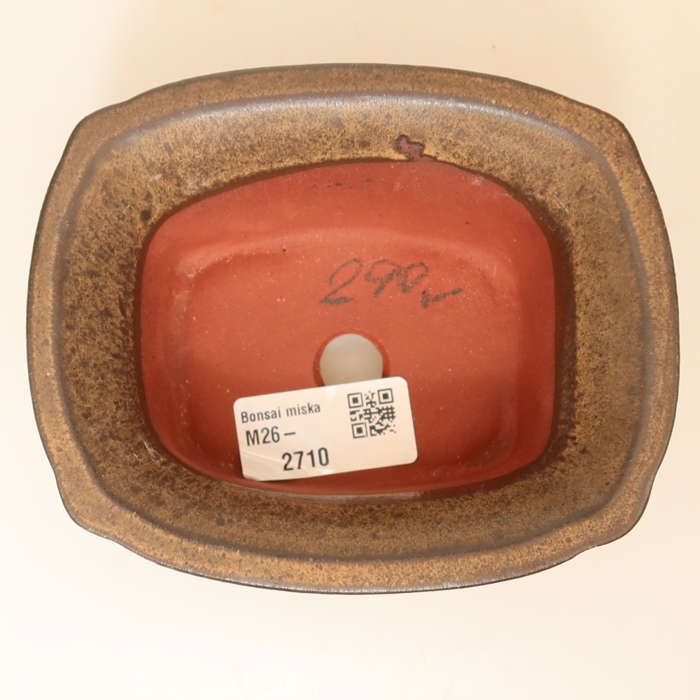 Ciotola in ceramica  13 x 10,5 x 5,5 cm, colore marrone