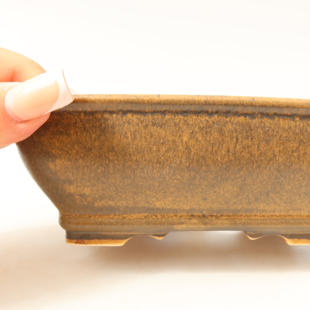 Vaso da bonsai in ceramica 15 x 12 x 5,5 cm, colore marrone