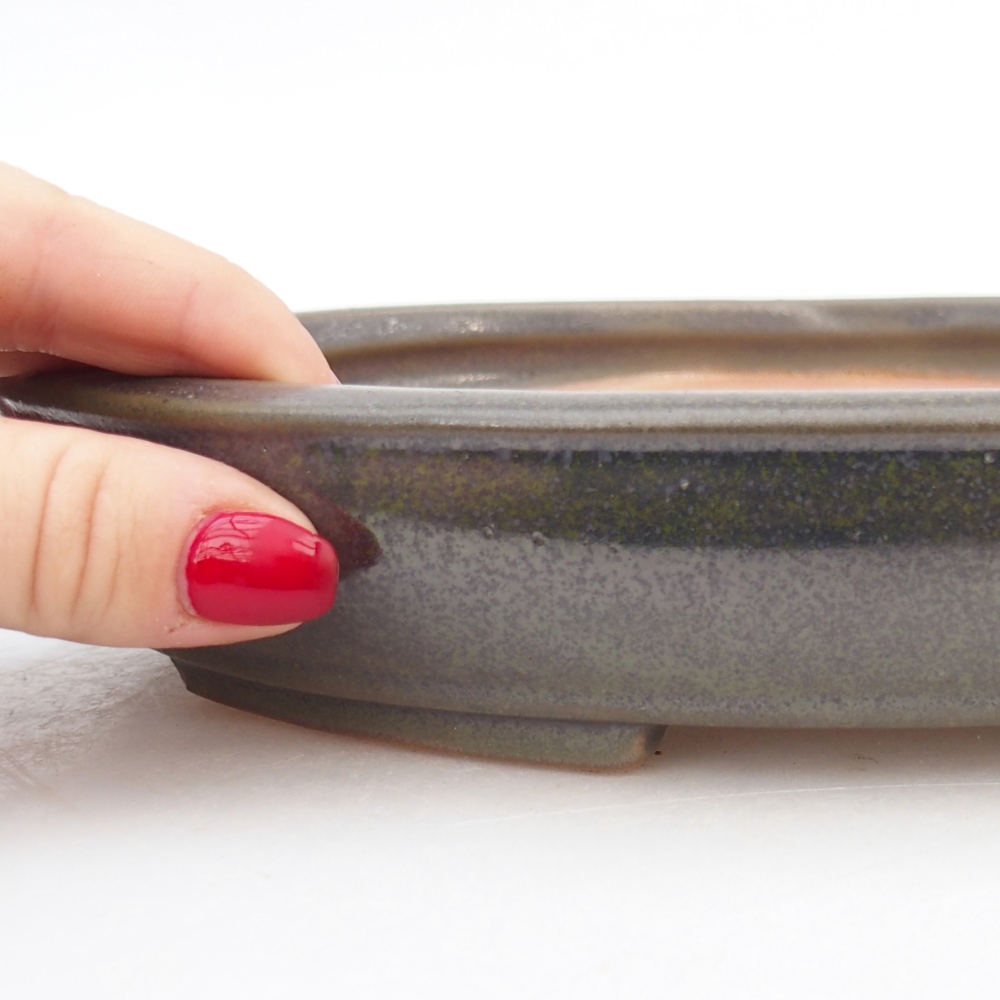 Ciotola bonsai in ceramica 24 x 20 x 4 cm, verde