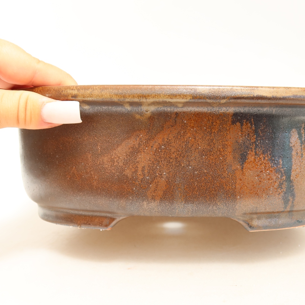 Ciotola per bonsai in ceramica 26 x 22 x 8 cm, marrone