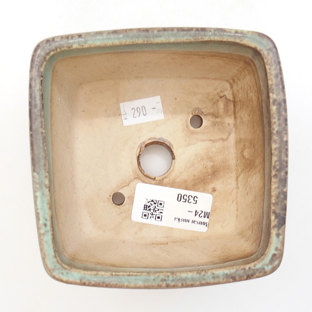 Ciotola per bonsai in ceramica 11 x 11 x 7 cm, verde