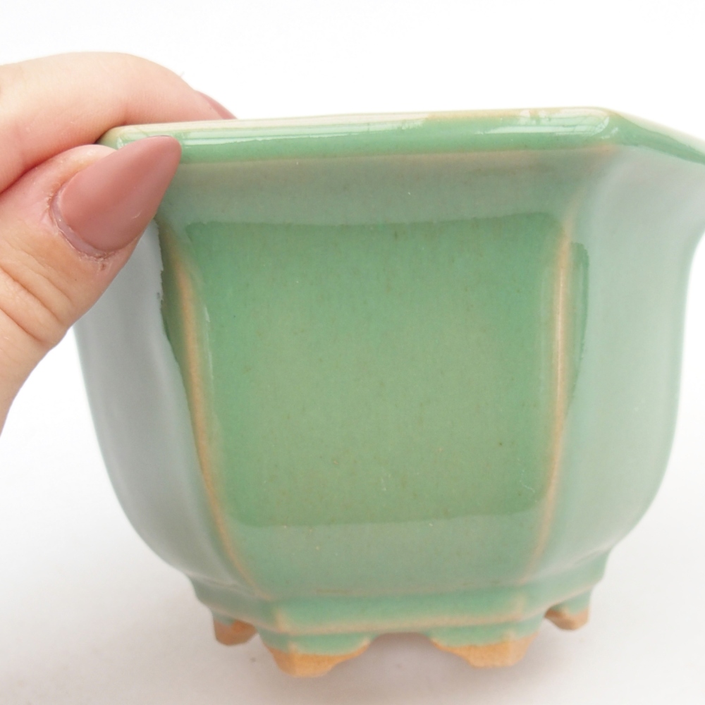 Ciotola bonsai in ceramica 13 x 11,5 x 8 cm, verde