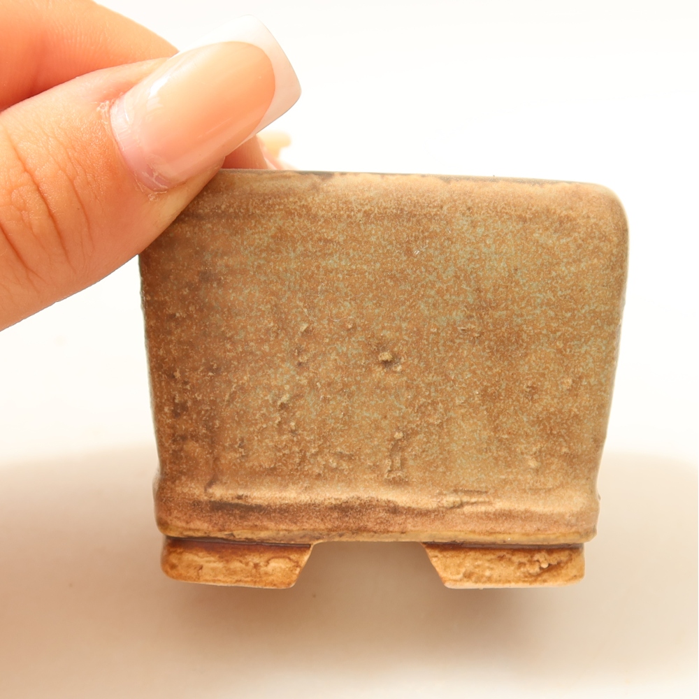 Ciotola per bonsai in ceramica 6 x 6 x 4,5 cm, verde