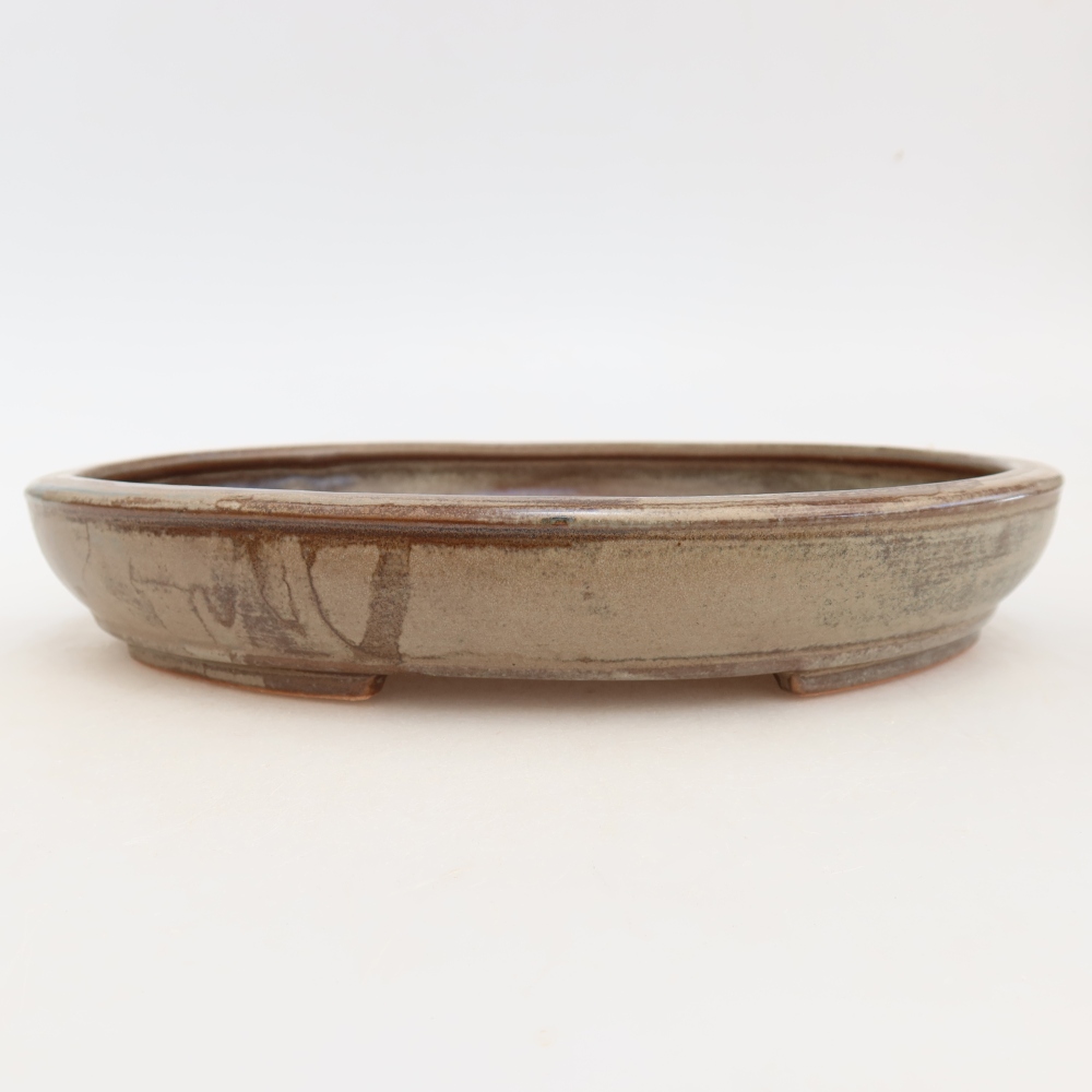 Ciotola per bonsai in ceramica 24,5 x 20 x 4 cm, marrone