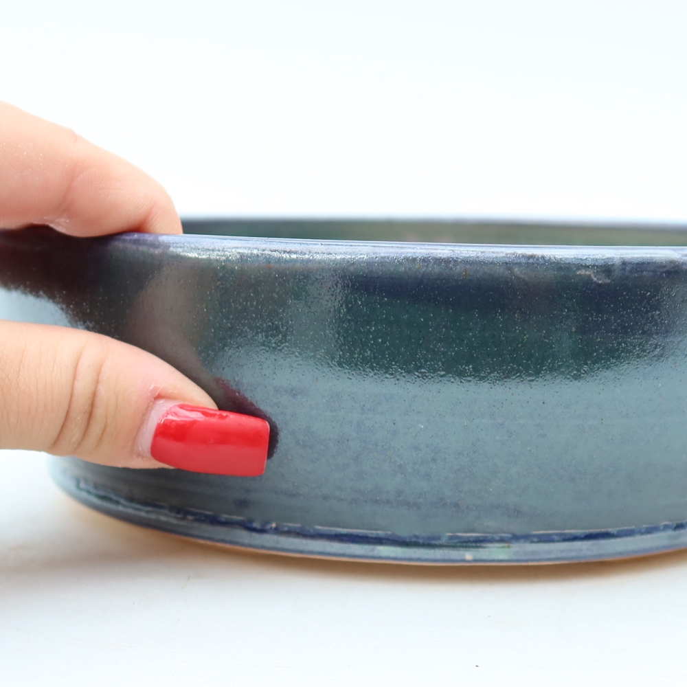 Ciotola bonsai in ceramica 20 x 20 x 6 cm, colore blu