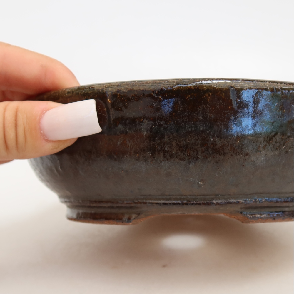 Ciotola per bonsai in ceramica 15,5 x 15,5 x 5 cm, marrone