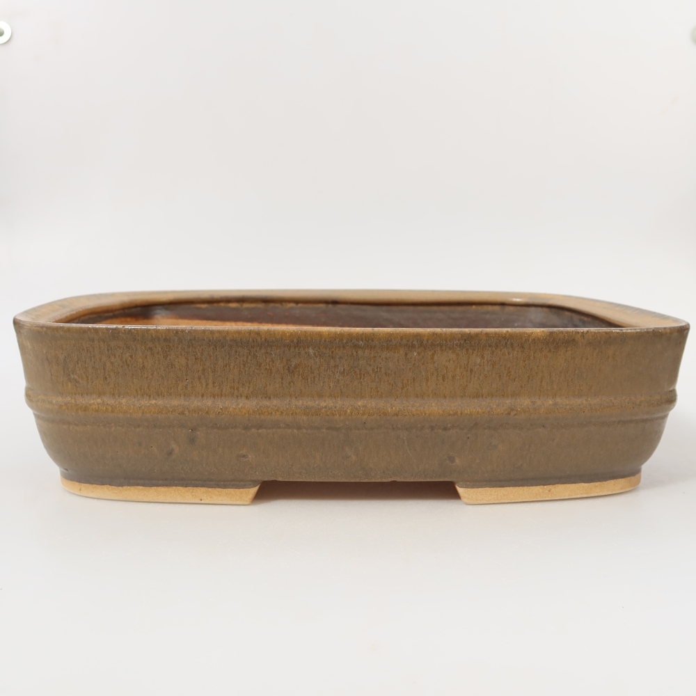 Ciotola per bonsai in ceramica 29,5 x 25 x 7 cm, marrone
