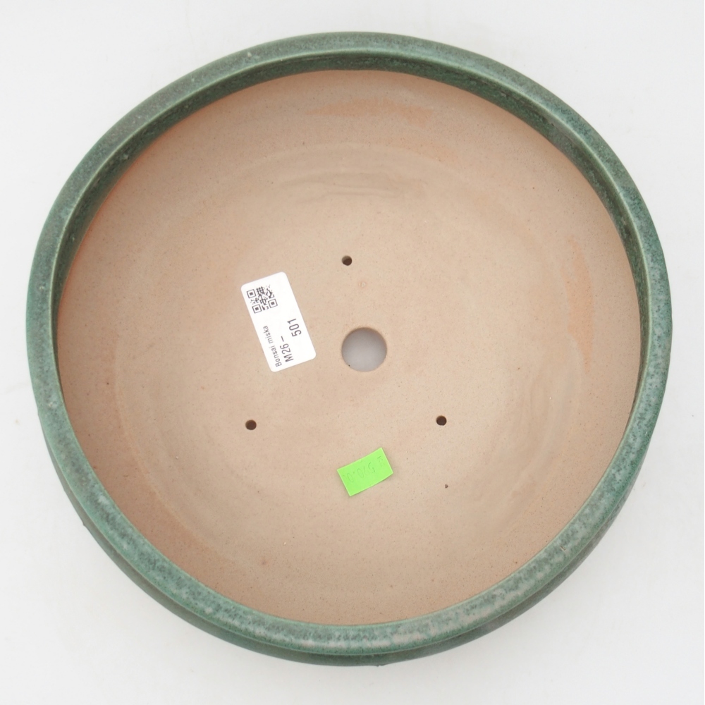Ciotola per bonsai in ceramica 24 x 24 x 8 cm, verde