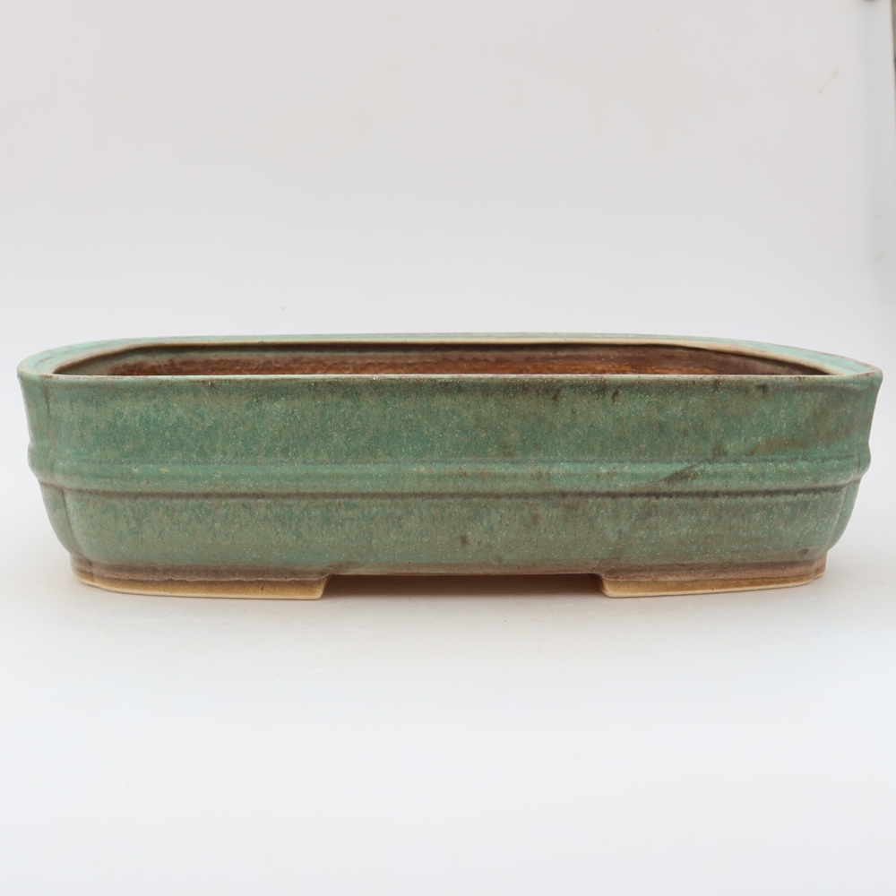 Vaso da bonsai in ceramica 29,5 x 24,5 x 7 cm, colore verde