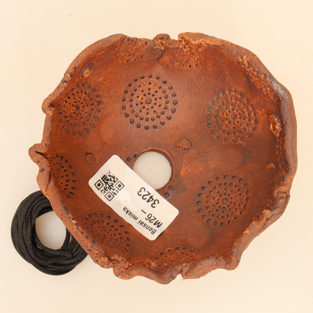 Contenitore in ceramica per Kokedama 10 x 10 x 6,5 cm, colore marrone