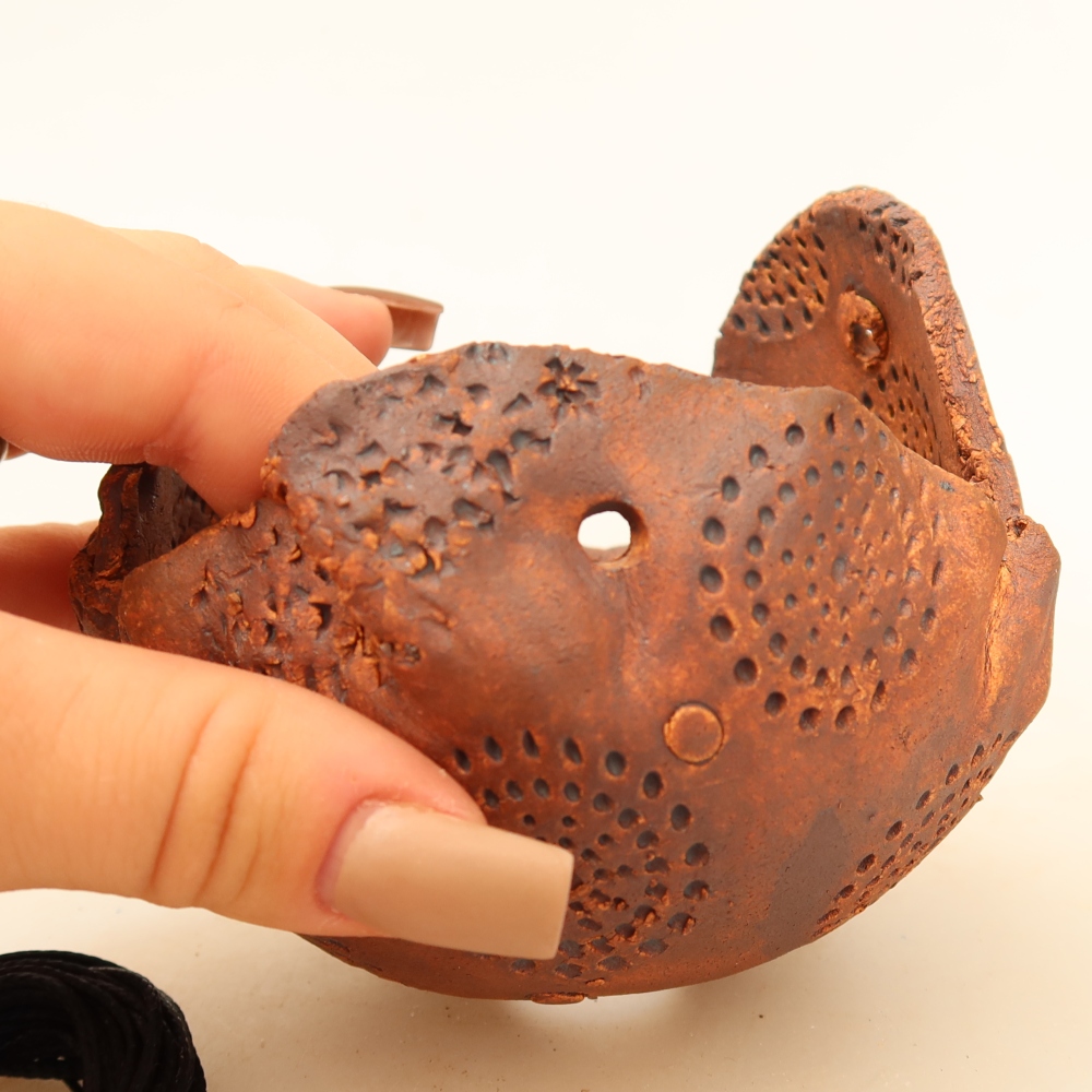 Contenitore in ceramica per Kokedama 10 x 9 x 9 cm, colore marrone