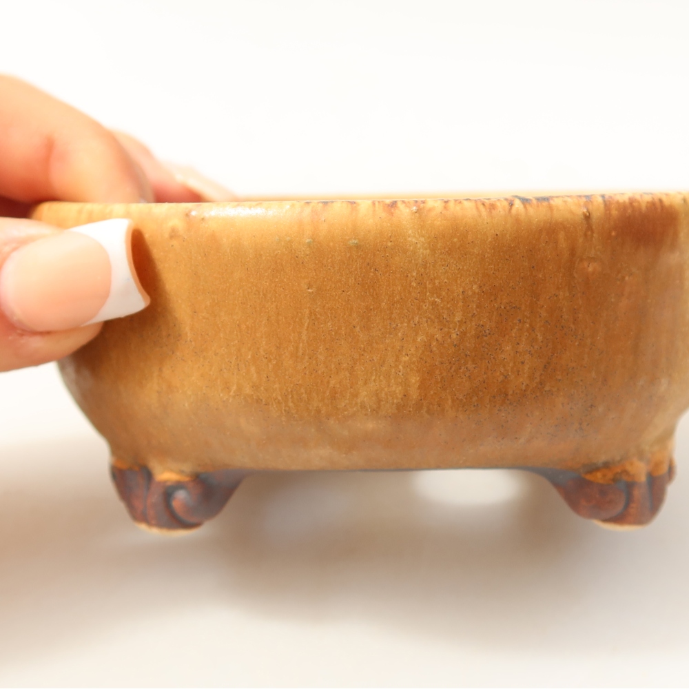 Ciotola per bonsai in ceramica 11 x 11 x 4,5 cm, marrone