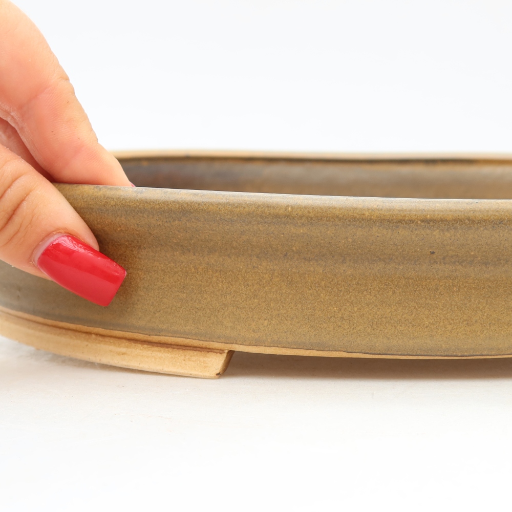 Vaso in ceramica per bonsai 31 x 27 x 4,5 cm, colore marrone