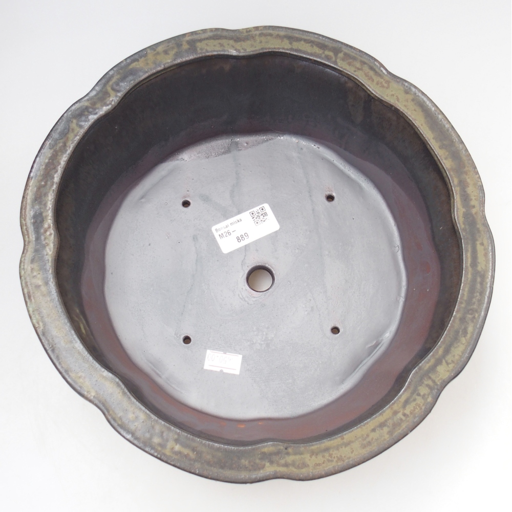 Ciotola per bonsai in ceramica 26,5 x 26,5 x 8 cm, marrone