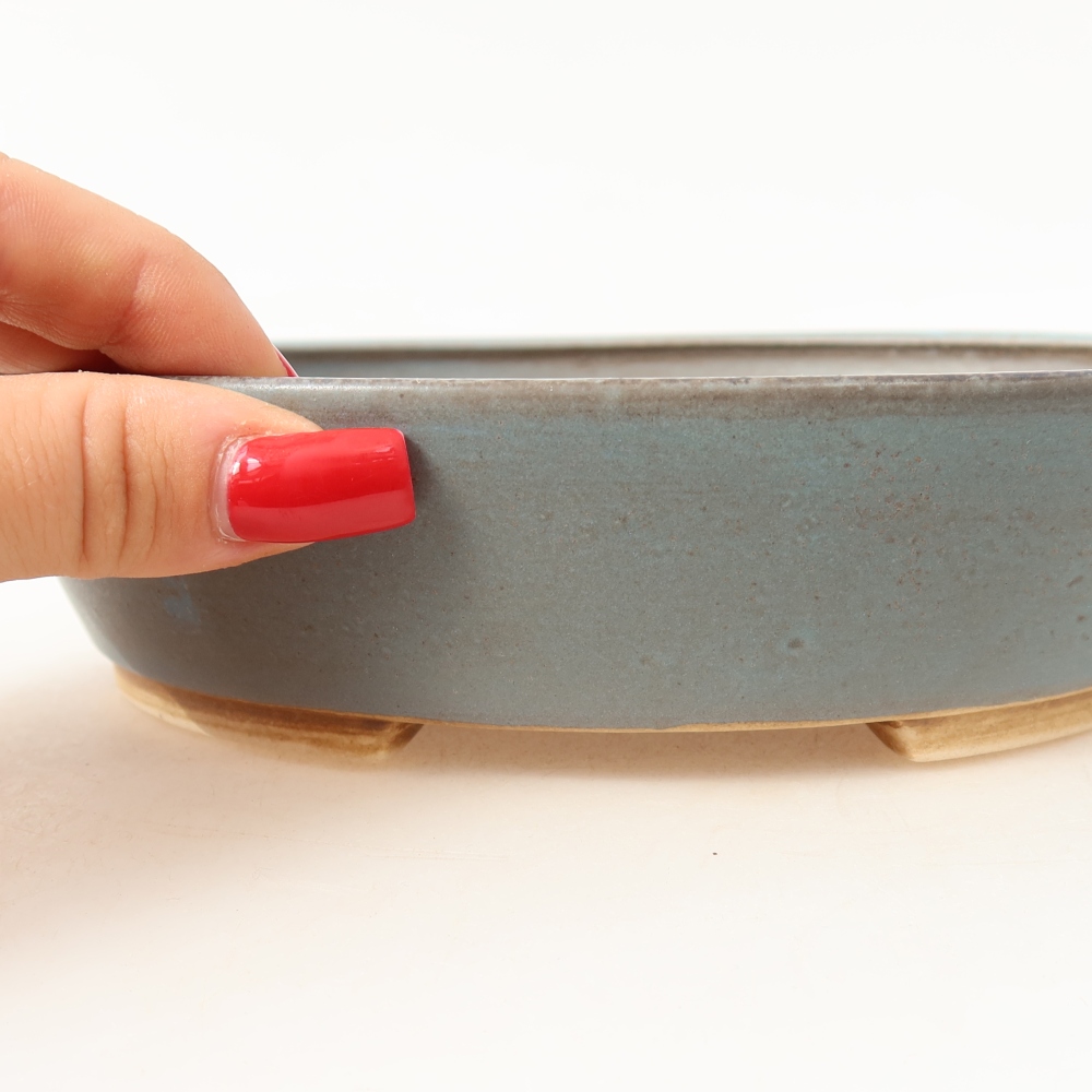 Ciotola bonsai in ceramica 18,5 x 16,5 x 4,5 cm, colore blu