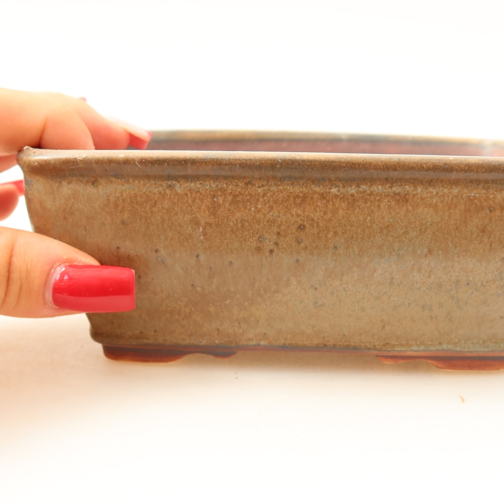 Vaso da bonsai in ceramica 15 x 12,5 x 5,5 cm, colore marrone