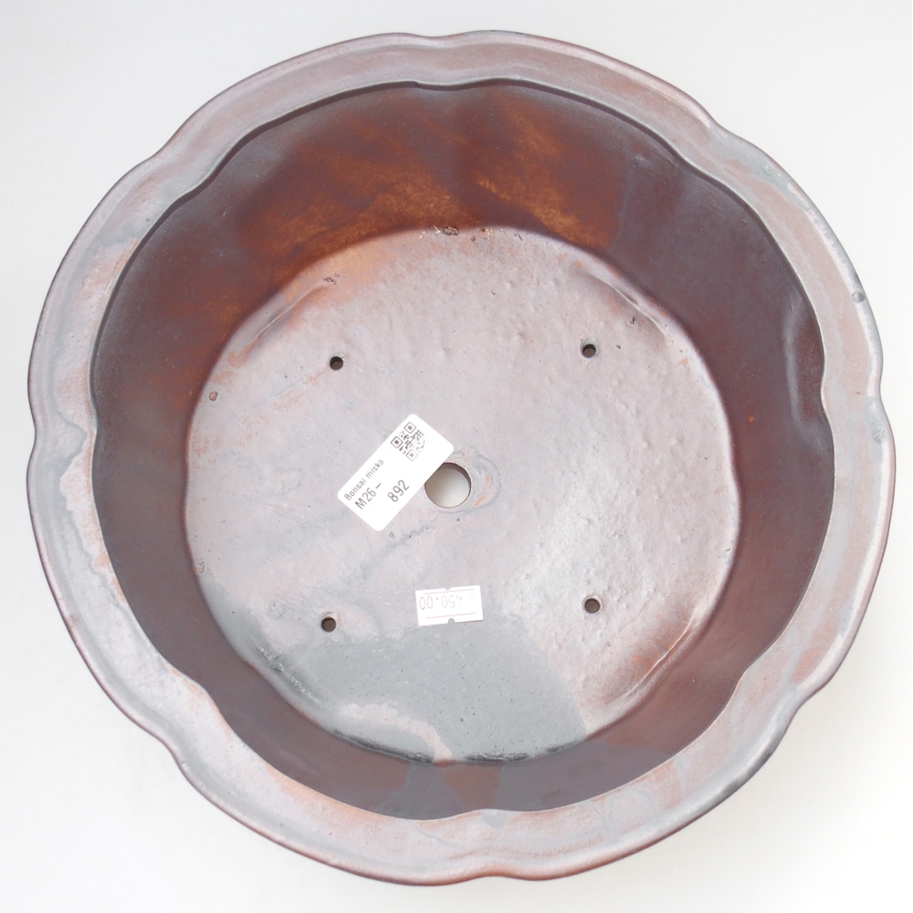 Ciotola bonsai in ceramica 26,5 x 26,5 x 8 cm, colore metallo