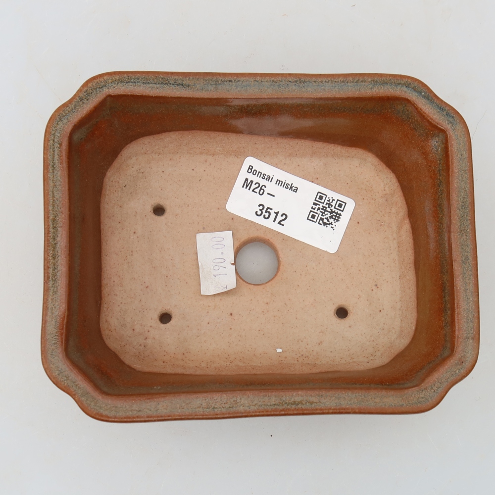 Ciotola per bonsai in ceramica 13 x 10 x 4 cm, marrone