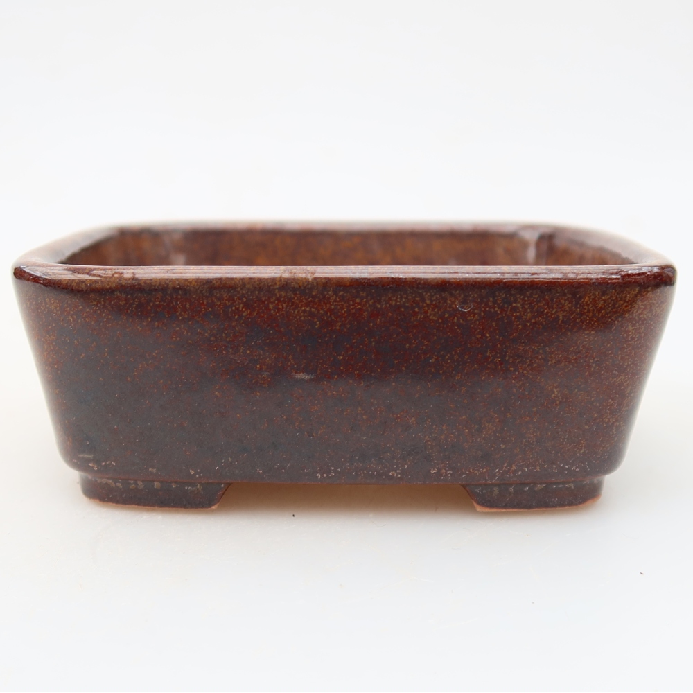 Ciotola per bonsai in ceramica 10 x 8 x 3,5 cm, marrone