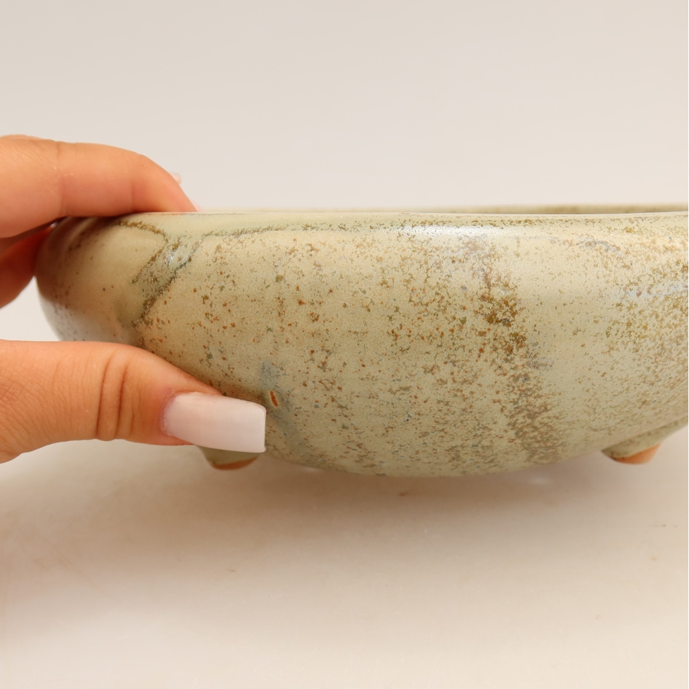 Vaso da bonsai in ceramica 20,5 x 20,5 x 7 cm, colore verde