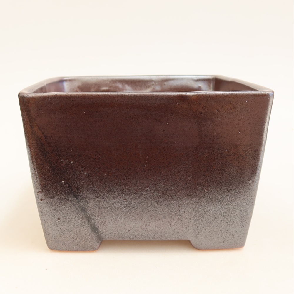 Ciotola bonsai in ceramica 15 x 15 x 10,5 cm, colore metallo