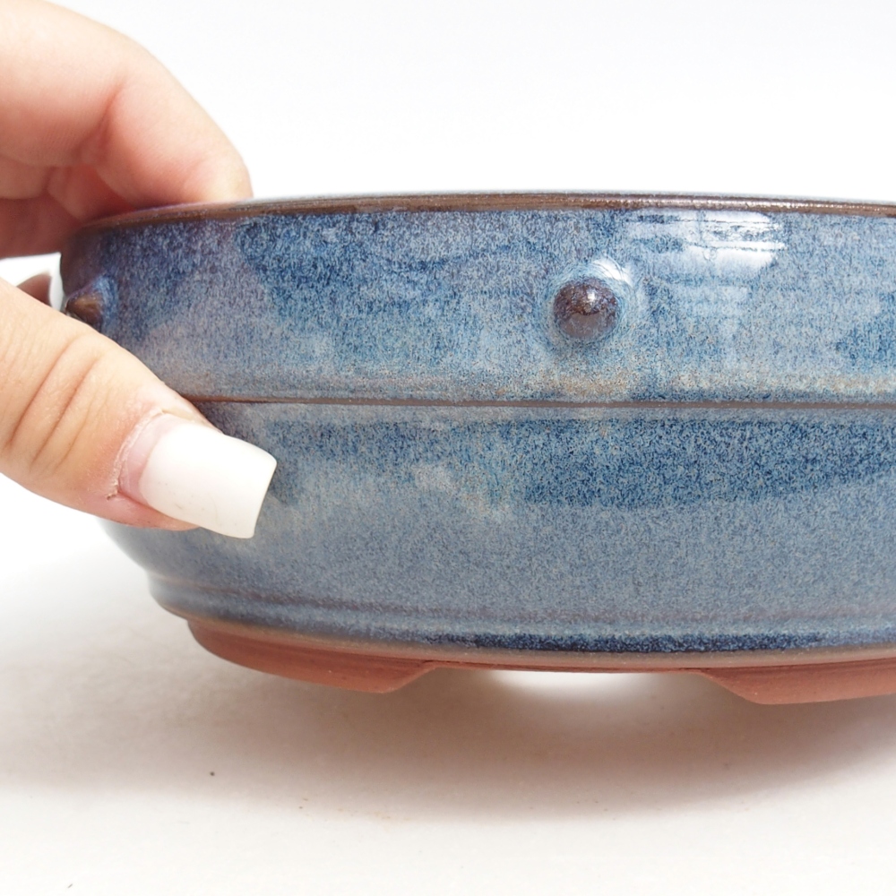 Ciotola bonsai in ceramica 17,5 x 17,5 x 6 cm, colore blu