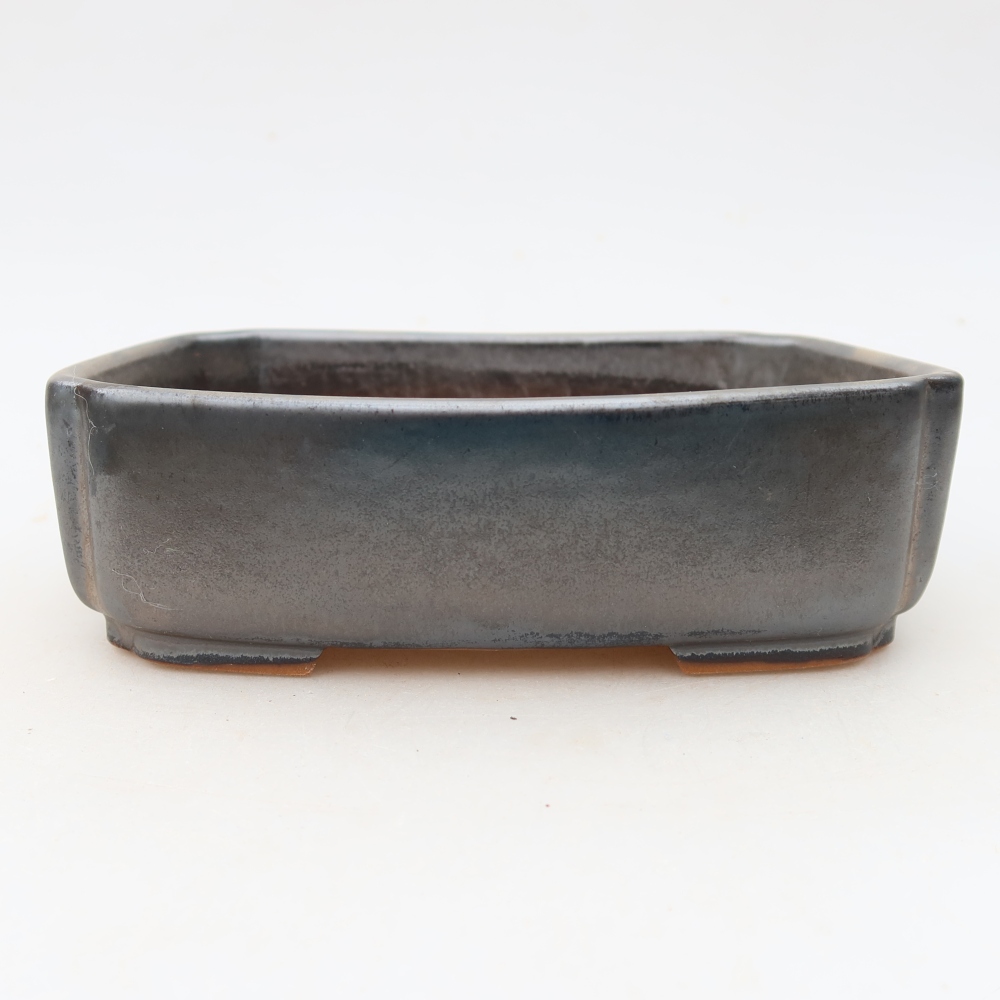 Vaso da bonsai in ceramica 15 x 12,5 x 4,5 cm, colore metallizzato